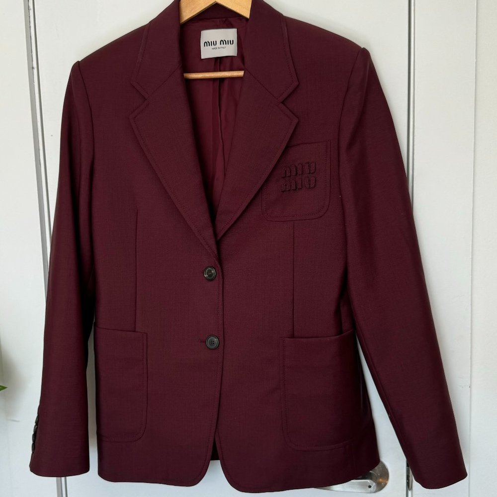 New MIU MIU SS24 Single-breasted. Mohair Jacket